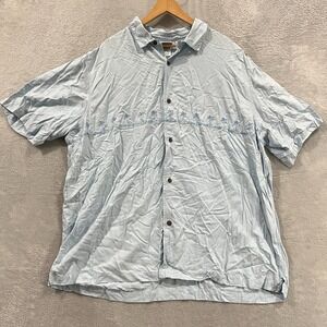 Disney World Button Up Shirt Hawaiian 2XL Embroidered Coastal Beach 90s Vintage